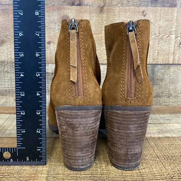 BP Boots Womens 8.5 Tan Genuine Leather Suede‎ Ankle Booties Nordstrom - Picture 12 of 14